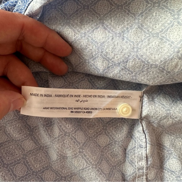 Ariat Women's R.E.A.L. Kirby Fitted Button Down Shirt Size M Blue/White Western - Picture 7 of 10